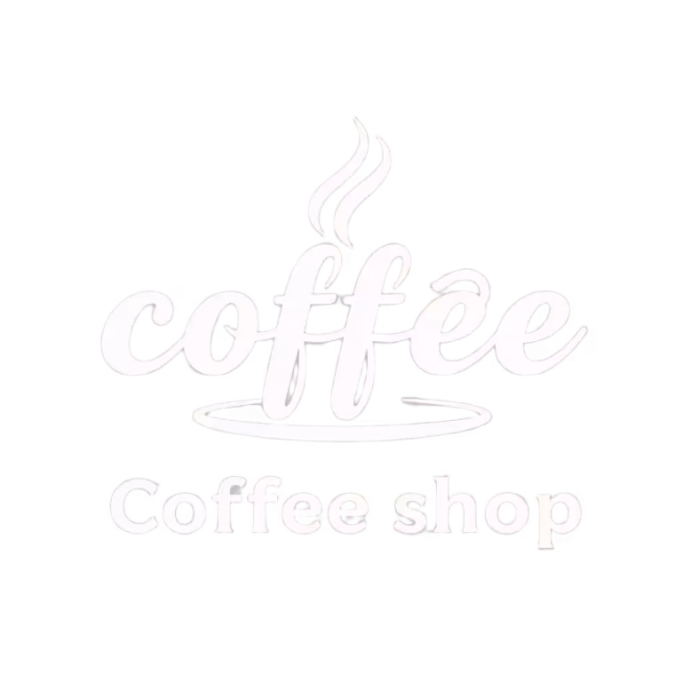 Coffee Shop Logo in White
